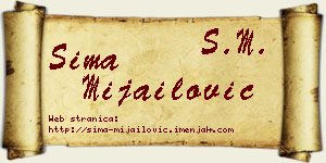 Sima Mijailović vizit kartica